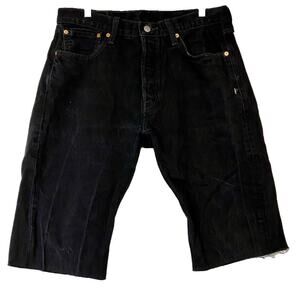 Levi Strauss & Co. Men's 501 Cut Off Long Jean Shorts Black Size 34 EUC